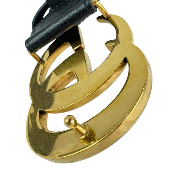 GUCCI X ADIDAS Marmont Black Leather GG Buckle Men Belt Made in Italy 100-40 - Picture 8 of 10